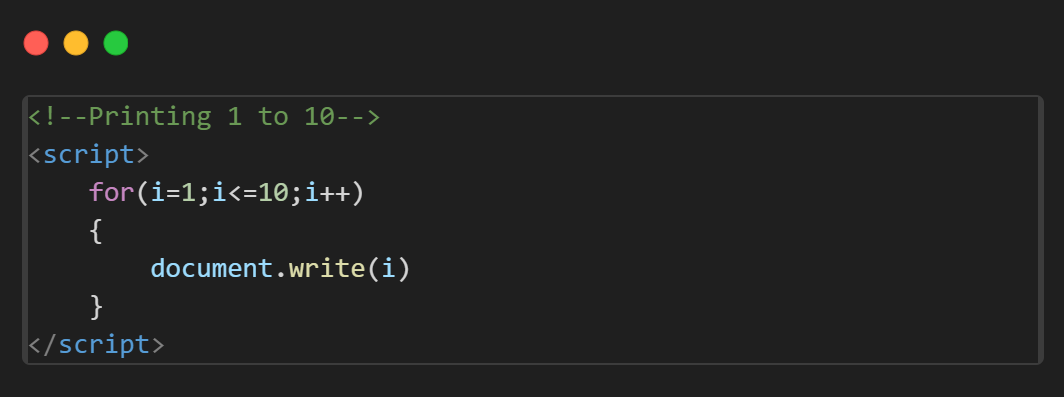 For Loop In JavaScript